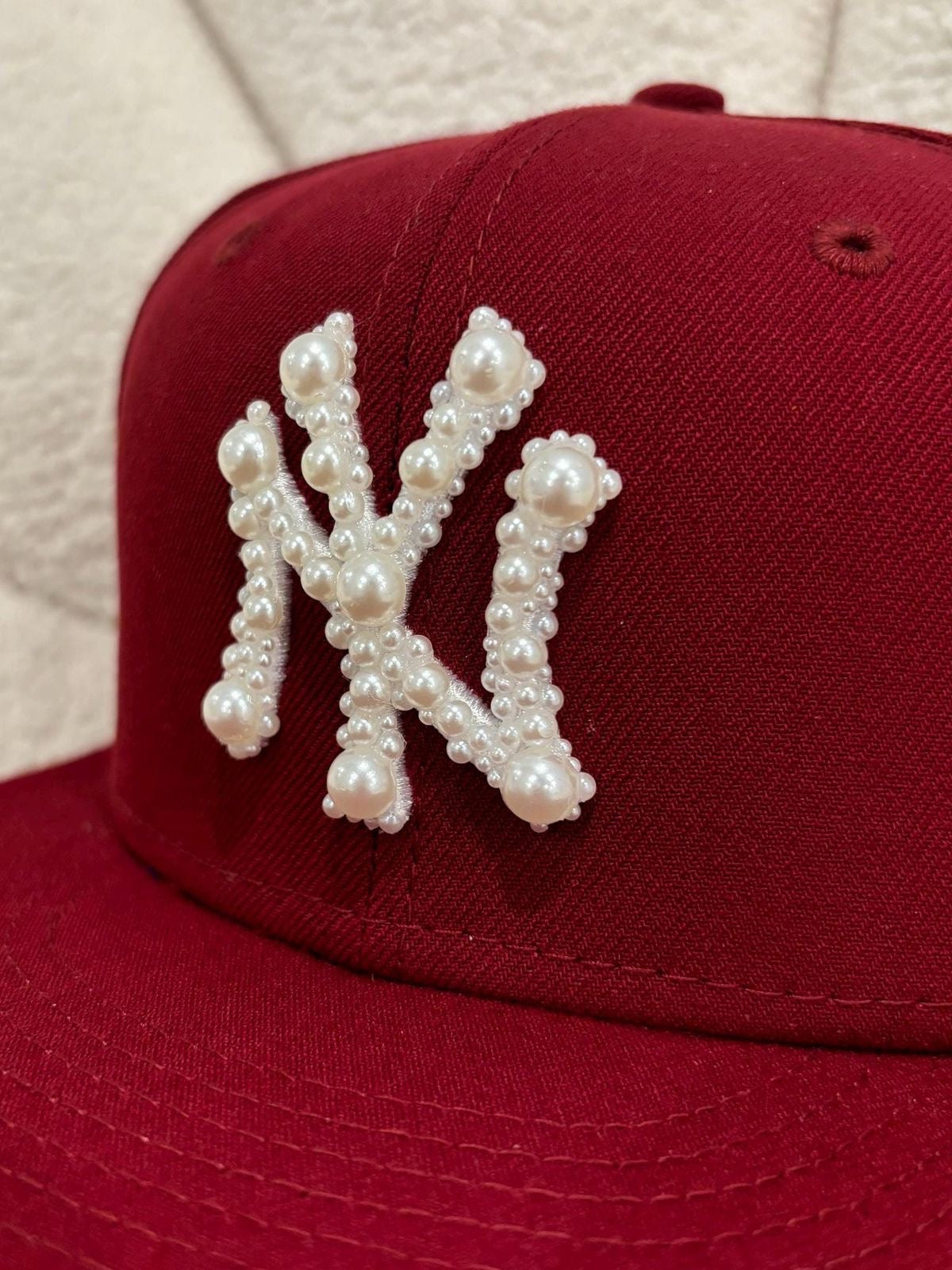 Custom Pearl Studded Logo Baseball Cap