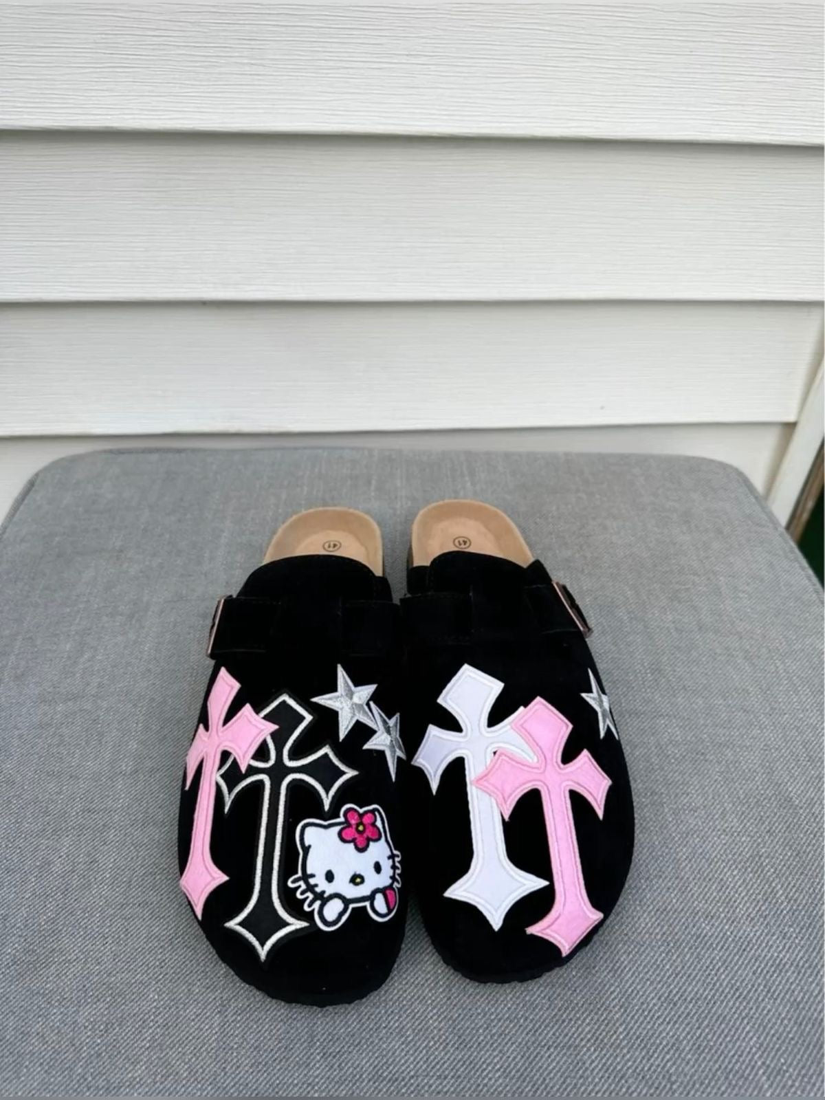 Custom Patchwork Hello Kitty Themed Clogs