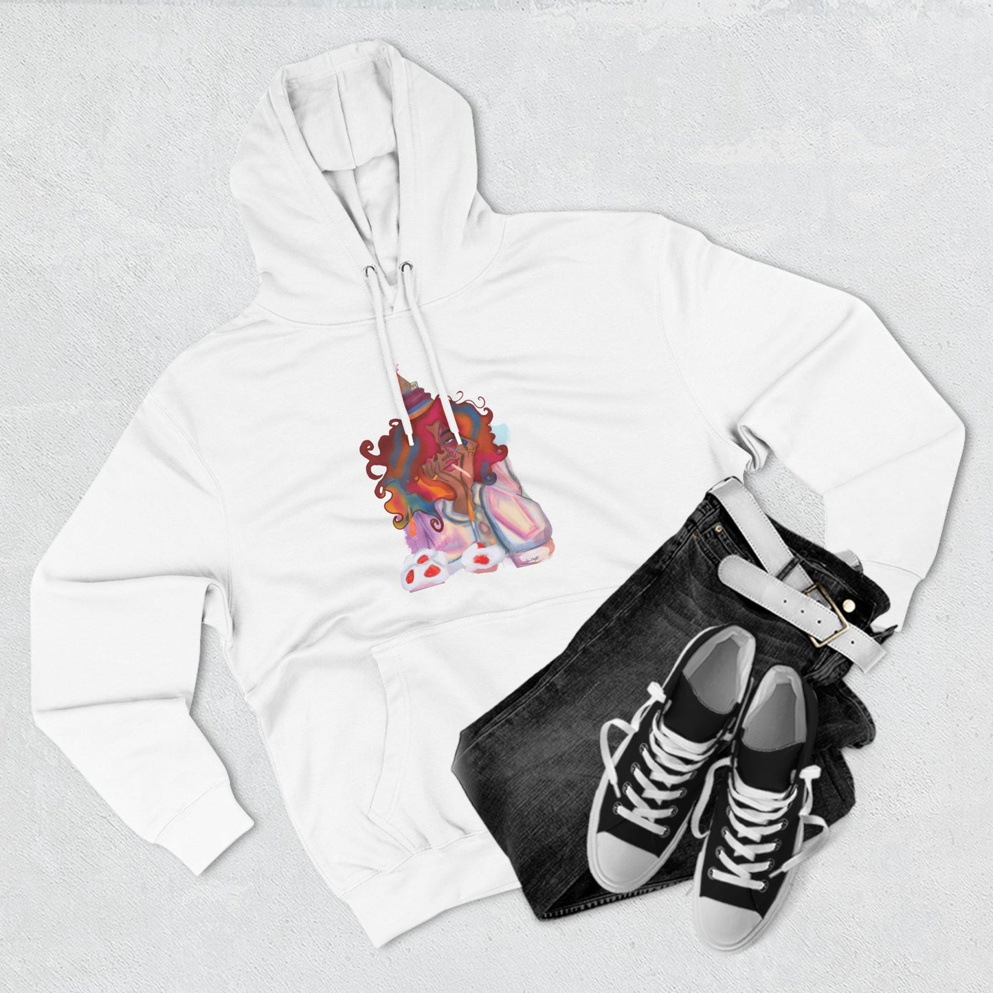 Exclusive ‘ Confetti Hues’ Three -Panel Fleece Hoodie