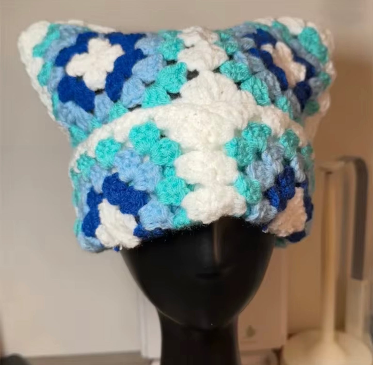 Grandma Square Cat Ear Beanie