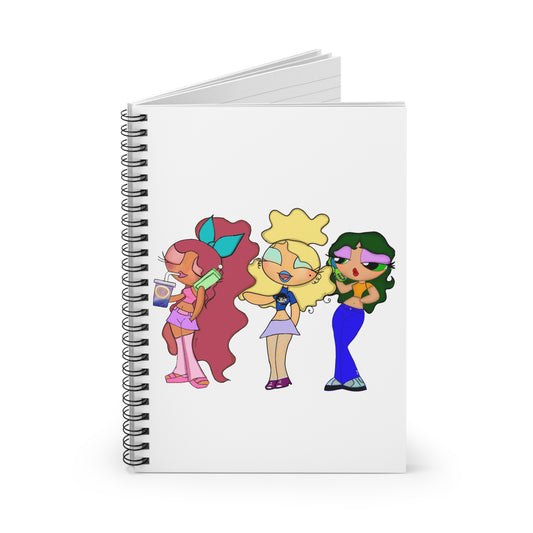 Custom Power Puff Art Spiral Notebook - Ruled Line