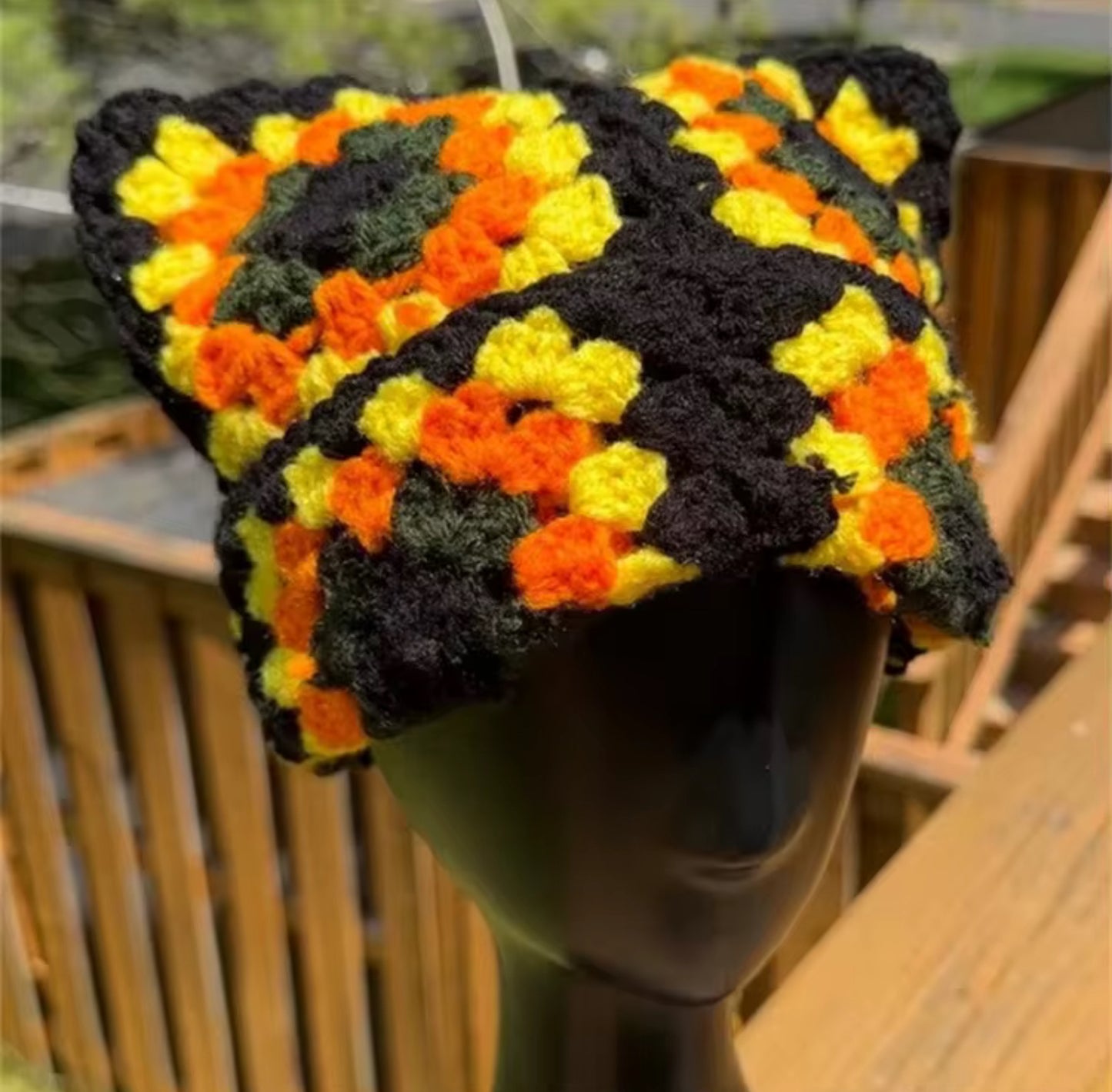 Grandma Square Cat Ear Beanie